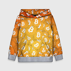 Толстовка-худи детская Биткоин текстура, цвет: 3D-меланж