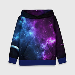 Толстовка-худи детская NEON GALAXY НЕОНОВЫЙ КОСМОС, цвет: 3D-синий