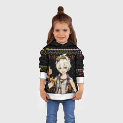 Толстовка-худи детская БЕННЕТ НОВОГОДНИЙ, цвет: 3D-белый — фото 2