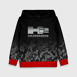 Толстовка-худи детская H2 HUMMER LOGO, цвет: 3D-красный