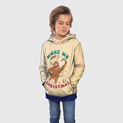 Толстовка-худи детская Новогодний ленивец, цвет: 3D-синий — фото 2