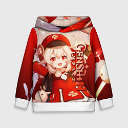 Толстовка-худи детская Кли - Геншин импакт, цвет: 3D-белый