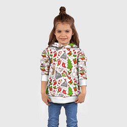 Толстовка-худи детская Новый Год!, цвет: 3D-белый — фото 2