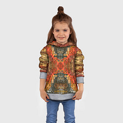 Толстовка-худи детская Коллекция Фрактальная мозаика Оранжевый, цвет: 3D-меланж — фото 2