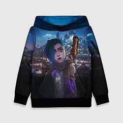 Толстовка-худи детская Jinx LoL Arcane, цвет: 3D-черный