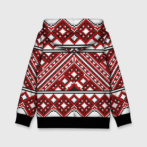Детская толстовка Русский узор, геометрическая вышивка / 3D-Черный – фото 2