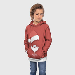 Толстовка-худи детская Merry Christmas Счастливого Рождества, цвет: 3D-белый — фото 2