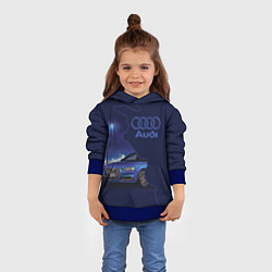 Толстовка-худи детская AUDI лого, цвет: 3D-синий — фото 2