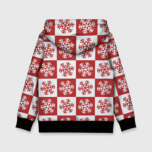 Детская толстовка Шахматные Снежинки / 3D-Черный – фото 2