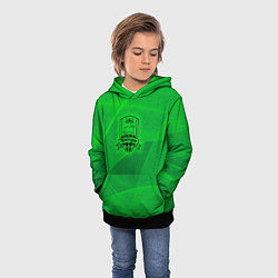Толстовка-худи детская Краснодар lime theme, цвет: 3D-черный — фото 2