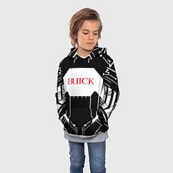 Толстовка-худи детская Buick Лого Эмблема спина, цвет: 3D-меланж — фото 2