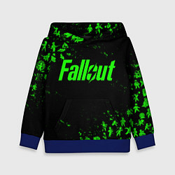 Толстовка-худи детская FALLOUT ПУПСЫ ПАТТЕРН ЗЕЛЁНЫЙ ЯДЕРНАЯ ЗИМА, цвет: 3D-синий