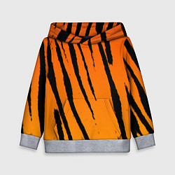 Толстовка-худи детская Шкура тигра диагональ, цвет: 3D-меланж