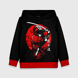 Толстовка-худи детская МОТО САМУРАЙ С КАТАНОЙ JAPAN SAMURAI, цвет: 3D-красный