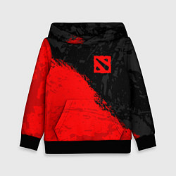 Детская толстовка DOTA 2 RED LOGO, БРЫЗГИ КРАСОК