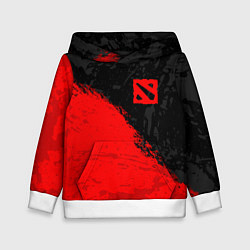 Детская толстовка DOTA 2 RED LOGO, БРЫЗГИ КРАСОК