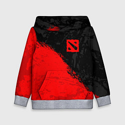 Детская толстовка DOTA 2 RED LOGO, БРЫЗГИ КРАСОК
