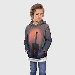 Толстовка-худи детская БЕРСЕРК МЕЧ С КЛЕЙМОМ, цвет: 3D-белый — фото 2