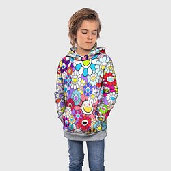 Толстовка-худи детская Цветы Takashi Murakami, цвет: 3D-меланж — фото 2