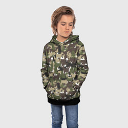 Толстовка-худи детская Камуфляж из Собак Camouflage, цвет: 3D-черный — фото 2