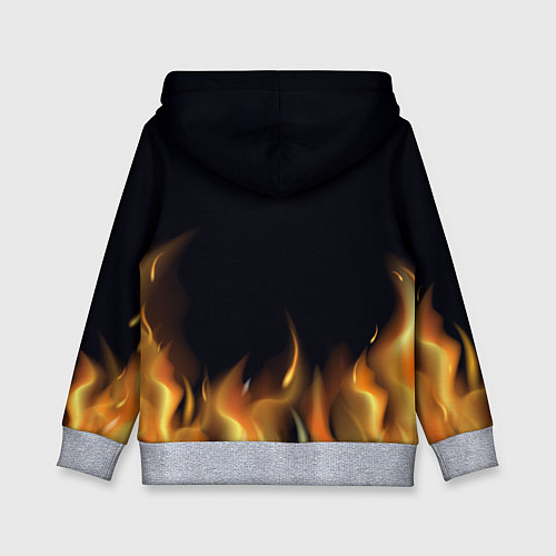 Детская толстовка Тигр В Пламени / 3D-Меланж – фото 2