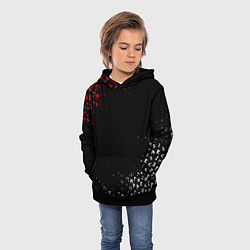 Толстовка-худи детская КРАСНО БЕЛЫЕ РУНЫ, цвет: 3D-черный — фото 2