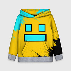 Толстовка-худи детская GEOMETRY DASH SMILE БРЫЗГИ КРАСОК, цвет: 3D-меланж