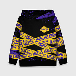 Толстовка-худи детская LAKERS LOGO БРЫЗГИ КРАСОК, цвет: 3D-черный