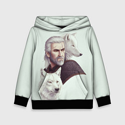 Детская толстовка Ведьмак и белые волки