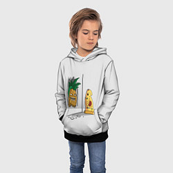 Толстовка-худи детская HERES PINEAPPLE!, цвет: 3D-черный — фото 2