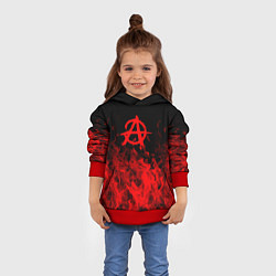 Толстовка-худи детская Гражданская оборона пламя, цвет: 3D-красный — фото 2