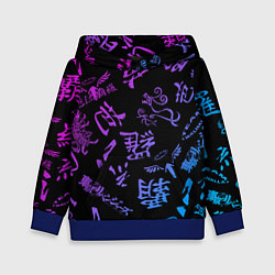 Толстовка-худи детская Токийские мстители паттерн градиент, цвет: 3D-синий