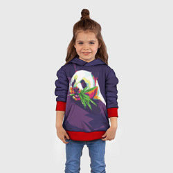 Толстовка-худи детская Панда с бамбуком, цвет: 3D-красный — фото 2
