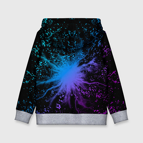 Детская толстовка Geometry Dash - Грозовой смайл / 3D-Меланж – фото 2