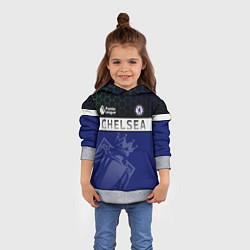 Толстовка-худи детская FC Chelsea London ФК Челси Лонон, цвет: 3D-меланж — фото 2