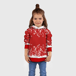 Толстовка-худи детская Вечный снегопад, цвет: 3D-красный — фото 2