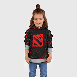 Толстовка-худи детская DOTA 2 БРЫЗГИ КРАСОК, КРОВЬ, цвет: 3D-меланж — фото 2