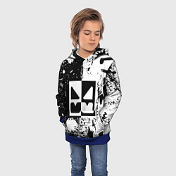 Толстовка-худи детская GEOMETRY DASH BLACK & WHITE SMILE, цвет: 3D-синий — фото 2