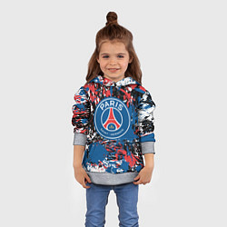 Толстовка-худи детская PSG БРЫЗГИ КРАСОК СПОРТ, цвет: 3D-меланж — фото 2