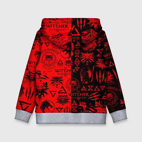 Детская толстовка THE WITCHER LOGOBOMBING BLACK RED / 3D-Меланж – фото 2