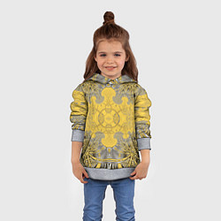Толстовка-худи детская Коллекция Фрактальная мозаика Желтый на черном 573, цвет: 3D-меланж — фото 2