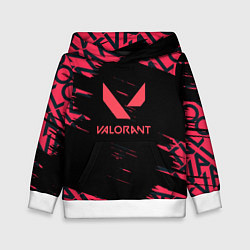 Толстовка-худи детская Valorant паттерн, цвет: 3D-белый