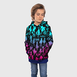 Толстовка-худи детская ГЕНШИН ИМПАКТ НЕОН ПЕРСОНАЖИ ИГРЫ GENSHIN IM ACT L, цвет: 3D-синий — фото 2