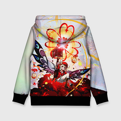 Детская толстовка Кли с крыльями при взрыве Genshin Impact / 3D-Черный – фото 2