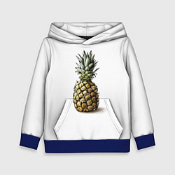 Толстовка-худи детская Pineapple watercolor, цвет: 3D-синий