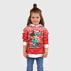 Толстовка-худи детская НОВОГОДНИЙ МАЙНКРАФТ, НОВЫЙ ГОД 2022,, цвет: 3D-белый — фото 2