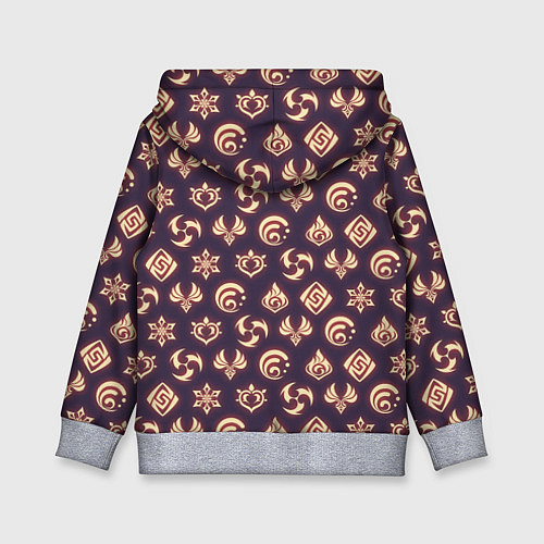 Детская толстовка КЛИ ГЕРОИНЯ ГЕНШИН ИМПАКТ, НЕОНОВЫЕ СИМВОЛЫ / 3D-Меланж – фото 2