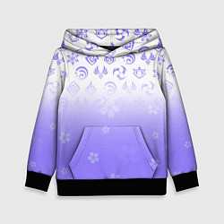 Толстовка-худи детская GENSHIN IMPACT SYMBOL PATTERN SAKURA САКУРА, цвет: 3D-черный
