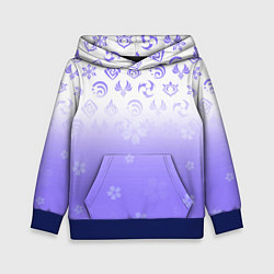 Толстовка-худи детская GENSHIN IMPACT SYMBOL PATTERN SAKURA САКУРА, цвет: 3D-синий