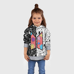 Толстовка-худи детская Permission To Dance SPLIT BT21, цвет: 3D-меланж — фото 2